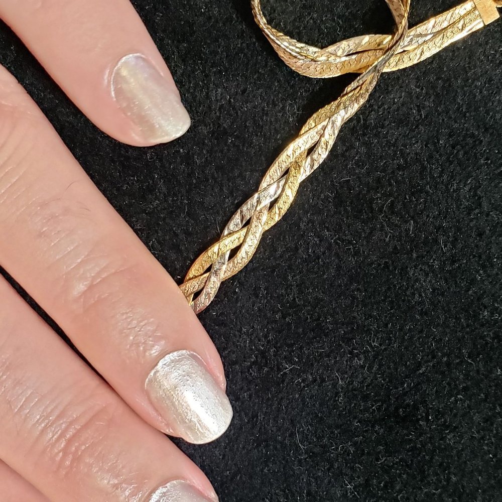 14k Italy Milor Vintage Rose Gold Silver Bracelet